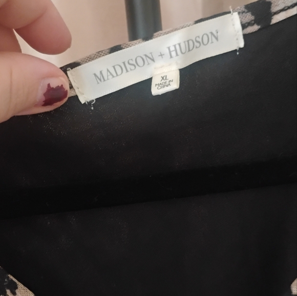 Madison & Hudson Long Sleeve Leopard Print Boho Stretch Lined Dress SZ XL - Picture 9 of 10